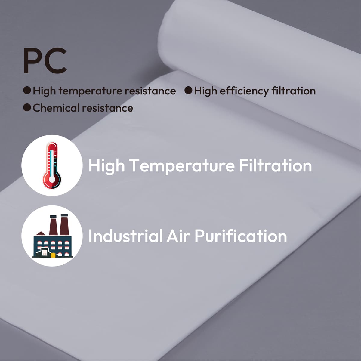 Polycarbonate meltblown nonwoven fabric (PC)